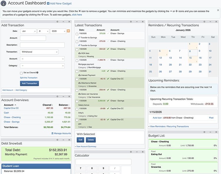Account Dashboard - Sample Dashboard