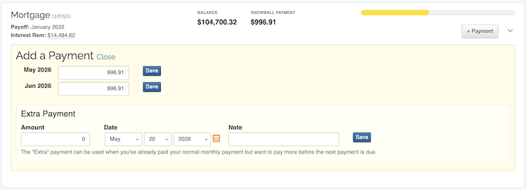 Debt Snowball Calculator - Payments