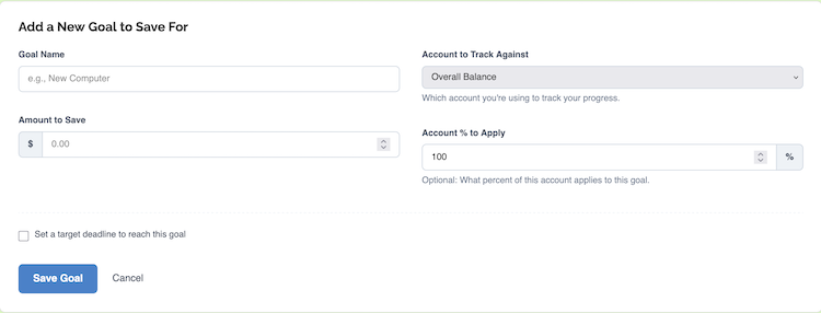 Save-Up Tracker - Add Goal